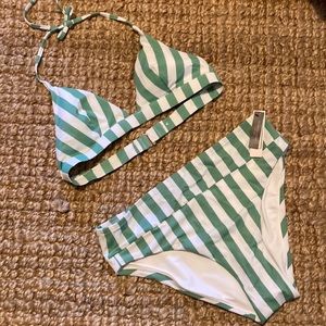Victoria’s Secret Mint Stripped Bikini (L/M)
